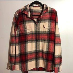 Woolrich Women’s Plaid Wool Botton Down Shirt Jacket